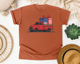 Red Truck With Flag Gift graphic tee in Yam