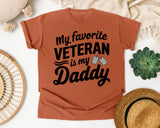 My Favorite Veteran Is My Daddy White graphic tee in Yam