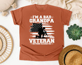I'm A Bad Grandpa And Veteran Nothing Scares Me graphic tee in Yam