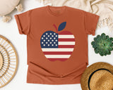 Patriotic Flag Apple graphic tee in Yam