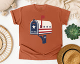 Patriotic US Mail Box graphic tee in Yam