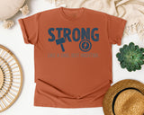 Strong Like A Dad But Mightier Navy graphic tee in Yam