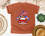Patriotic Truck Fireworks graphic tee in Yam