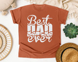 Best Dad Ever White 5 graphic tee in Yam