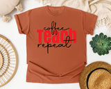 Coffee Teach Repeat graphic tee in Yam