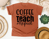 Coffee Teach Repeat Bold graphic tee in Yam