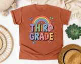 Third Grade Rainbow Butterfly Graphic Tee graphic tee in Yam