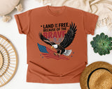 Land Of The Free Because Of The Brave Black graphic tee in Yam