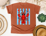 Patriotic Lobster Martini graphic tee in Yam