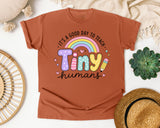 Its A Good Day To Teach Tiny Humans Rainbow graphic tee in Yam