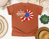 God Bless America Land That I Love Red graphic tee in Yam