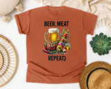 Beer Meat Repeat Brown graphic tee in Yam
