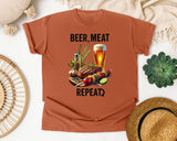 Beer Meat Repeat Brown 2 graphic tee in Yam