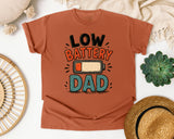 Low Battery Dad graphic tee in Yam
