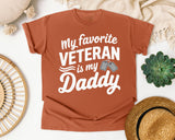 My Favorite Veteran Is My Daddy White 2 graphic tee in Yam