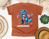 Amerisaurus Rex Grey graphic tee in Yam