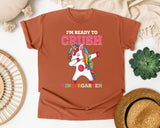 Im Ready To Crush Kindergarten Unicorn graphic tee in Yam