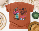 Half Teacher Half Coffee graphic tee in Yam