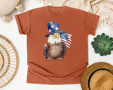 Eagle With Flag Hat graphic tee in Yam