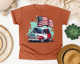 Classic Car With Flags graphic tee in Yam