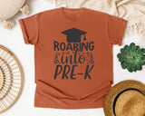 Roaring Into Pre-K Grey graphic tee in Yam