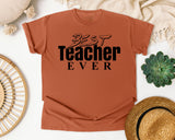 Best Teacher Ever graphic tee in Yam