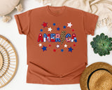 America Grey graphic tee in Yam