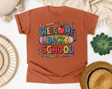 Welcome Back To School Crayons graphic tee in Yam