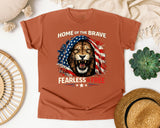 Home Of The Brave Fearless And Free graphic tee in Yam