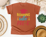 Roaring Into Pre-K Red graphic tee in Yam