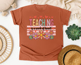 Teaching Is A Work Of Heart Flowers graphic tee in Yam