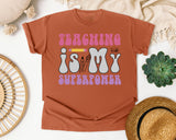 Teaching Is My Superpower Retro graphic tee in Yam
