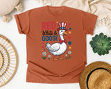 Red White And Goose graphic tee in Yam