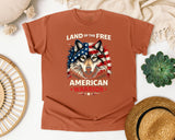 Land Of The Free American Warrior graphic tee in Yam