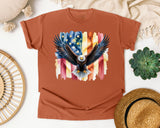 Eagle American Flag Grey graphic tee in Yam