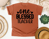 One Blessed Teacher Bold graphic tee in Yam