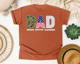 Dad Man Myth Legend Grey graphic tee in Yam
