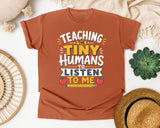 Teaching The Tiny Humans To Listen To Me graphic tee in Yam