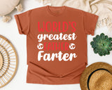 World's Greatest Father Farter White graphic tee in Yam