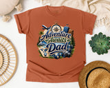 Adventure Awaits Dad graphic tee in Yam