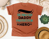 Husband Daddy Protector Hero White graphic tee in Yam