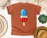 Patriotic Popsicle Drip graphic tee in Yam