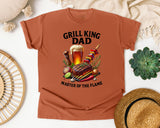 Grill King Dad Master Of The Flame Brown graphic tee in Yam