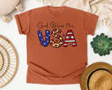 God Bless The USA Grey graphic tee in Yam