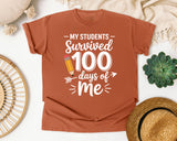 My Students Survived 100 Days Of Me graphic tee in Yam