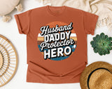 Husband Daddy Protector Hero Black graphic tee in Yam