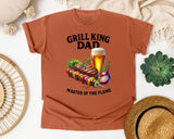Grill King Dad Master Of The Flame Brown 2 graphic tee in Yam