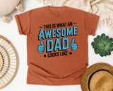This Is What An Awesome Dad Looks Like Teal graphic tee in Yam