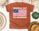 Memorial Day We Remember graphic tee in Yam