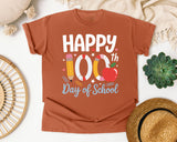 Happy 100th Day Of School graphic tee in Yam